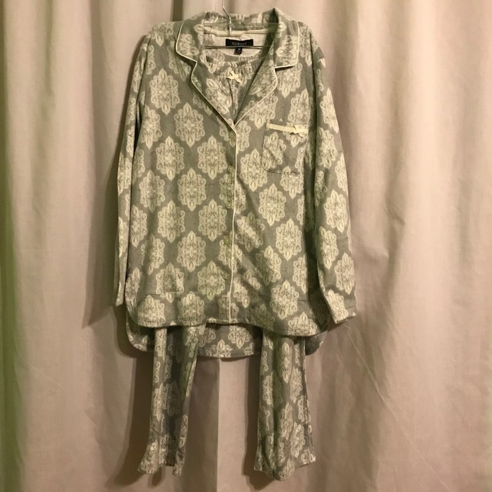 Gray and white pajama set